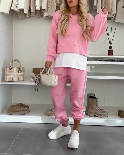 Ensemble décontracté sweat à capuche et pantalon