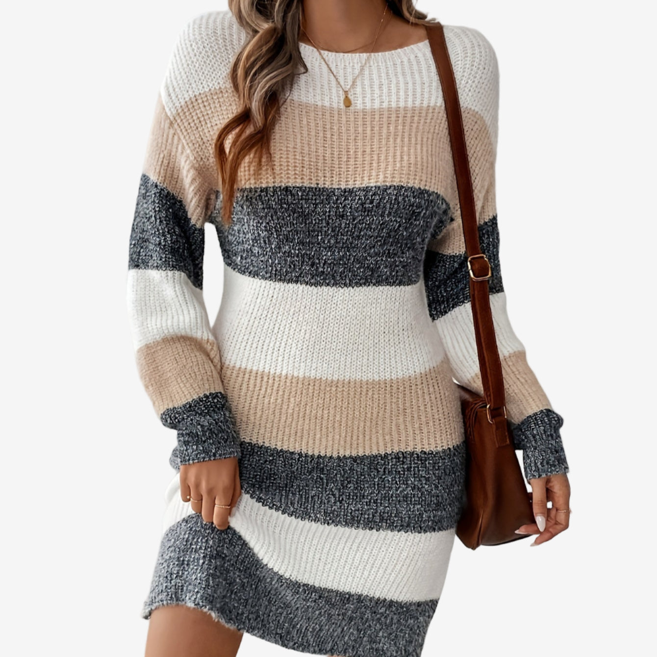 Elestte™  Robe Pull Rayée