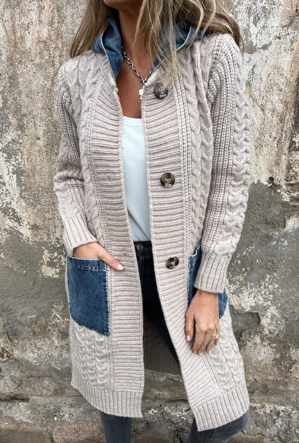 Veste cardigan décontractée en denim