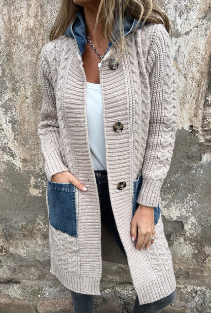 Veste cardigan décontractée en denim
