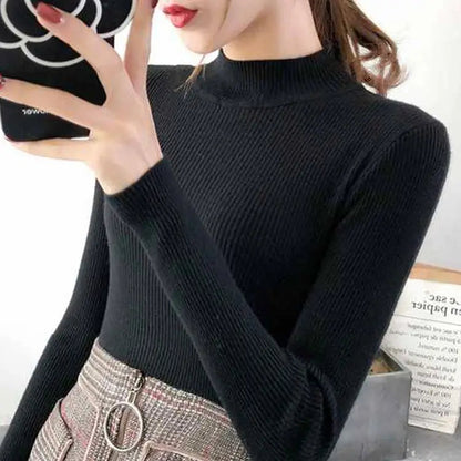 Pull en laine côtelé confortable pour femmes