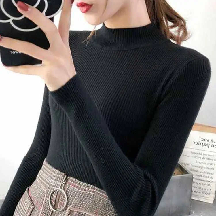 Pull en laine côtelé confortable pour femmes