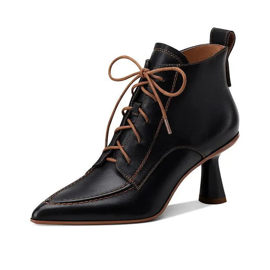 Elodie Lavin® | Bottines à lacets élégantes à talon