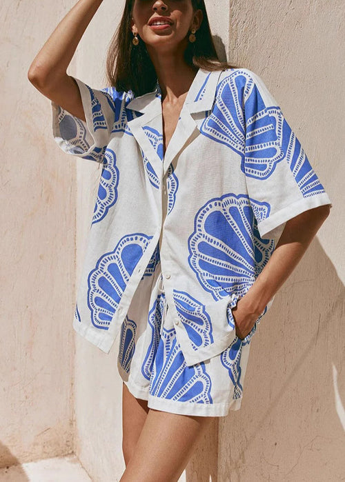 Alice Leroy® | Ensemble estival ample à imprimé deux pièces avec haut et short