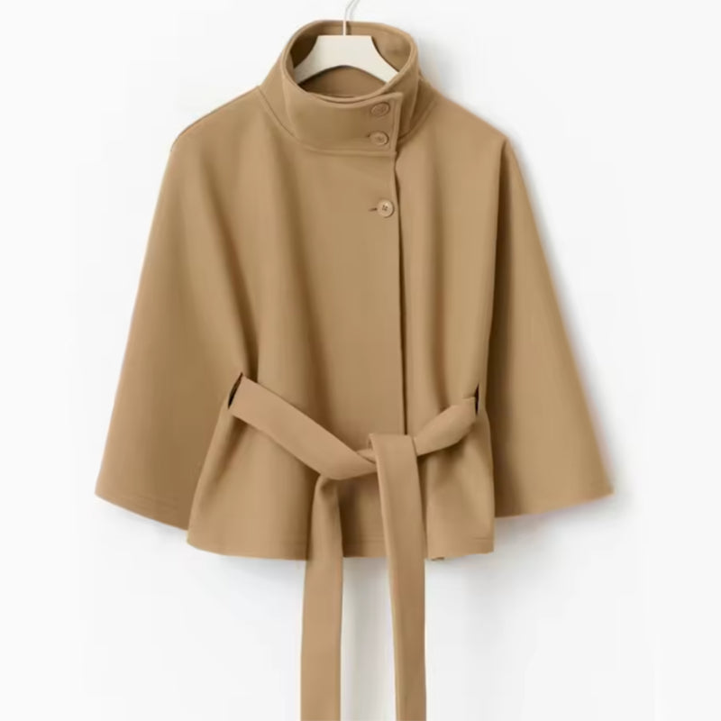 Veste cape ceinturée