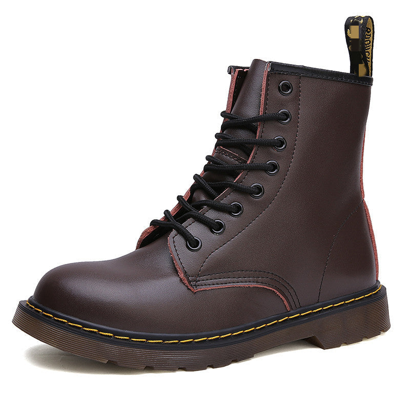 Bottes classiques élégantes en cuir à lacets