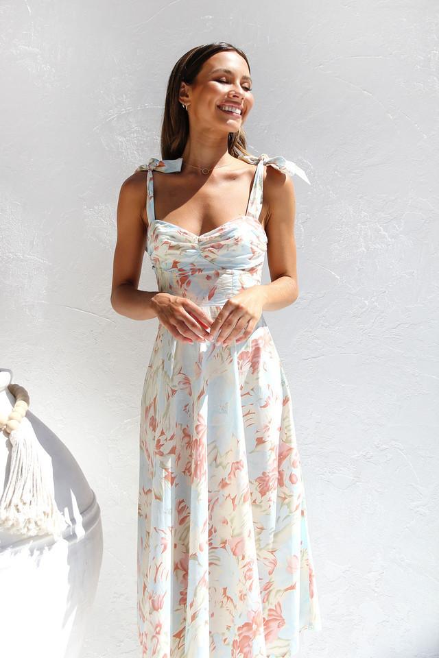 Pauline Laurent® | Robe midi imprimée à bretelles
