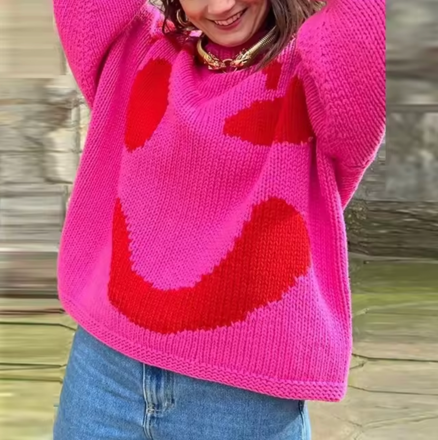 Pull en tricot de coton surdimensionné et confortable