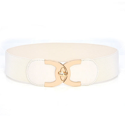 Ceinture large élastique avec décoration de fermeture