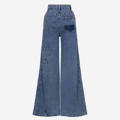 Jean évasé taille haute bleu clair tendance