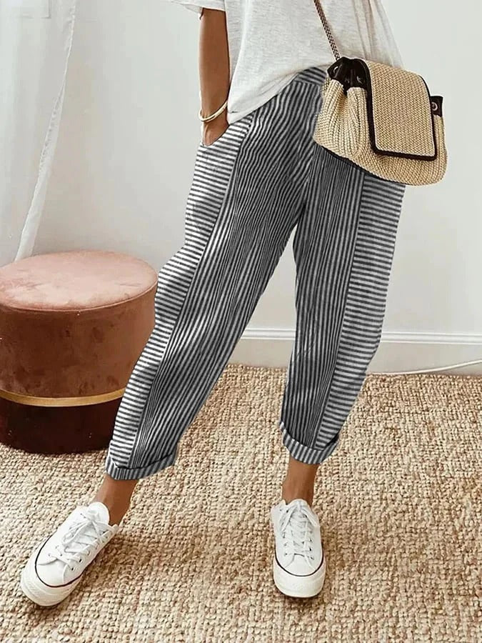 Pantalon à rayures Élégant et polyvalent