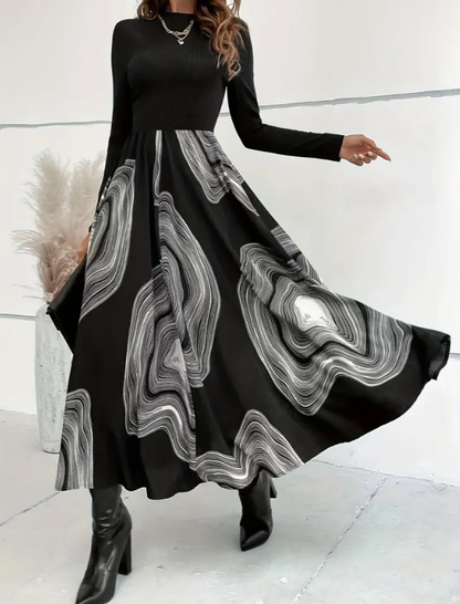 Sylvie | Jupe Midi Chic avec Motif Artistique