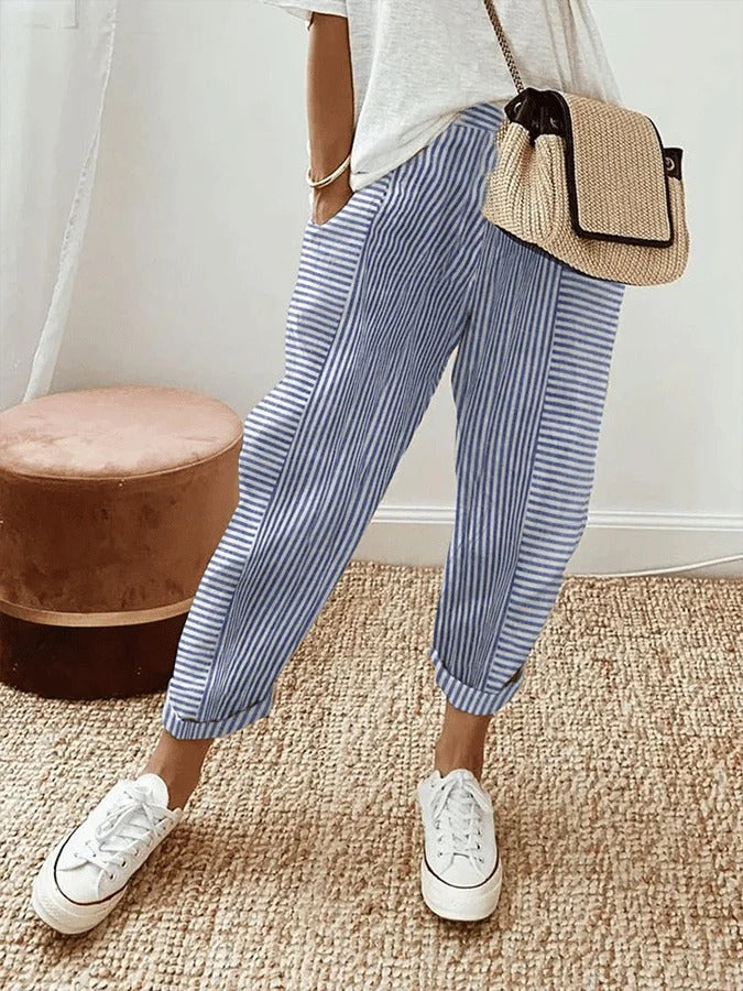 Pantalon à rayures Élégant et polyvalent