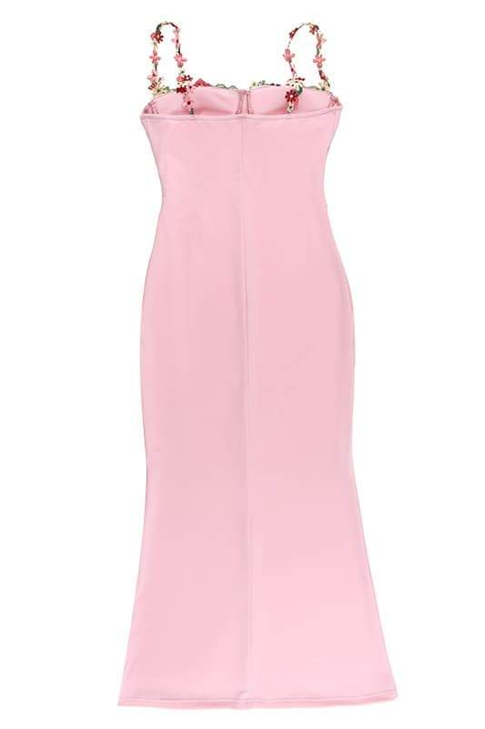 Pauline Laurent® | Robe midi avec broderie florale et dentelles