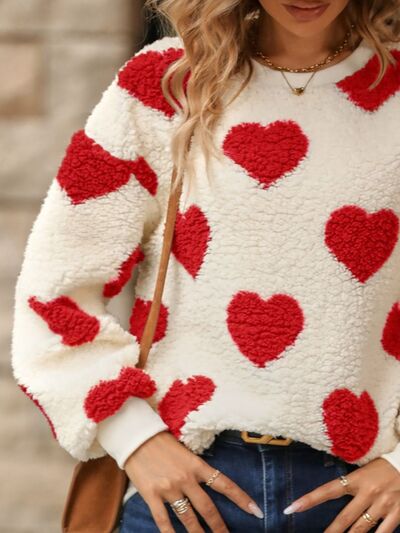 Pull en maille imprimé cœur douillet