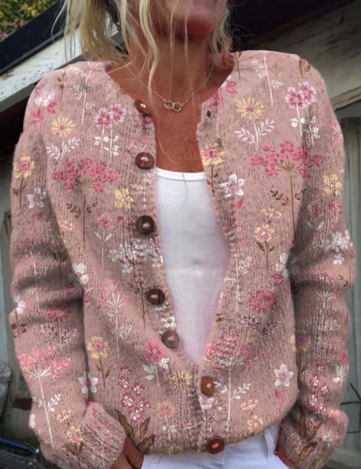 Sanne | Élégant Gilet à Motif Floral