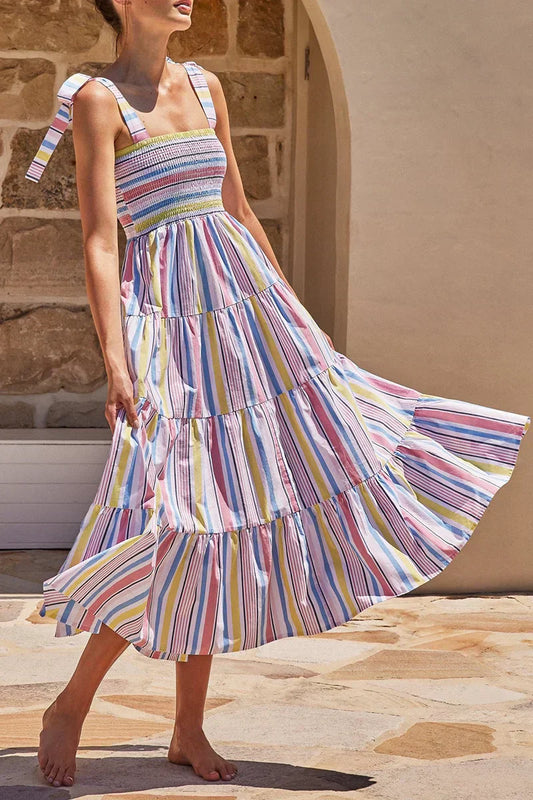 Robe tendance imprimée à fines bretelles