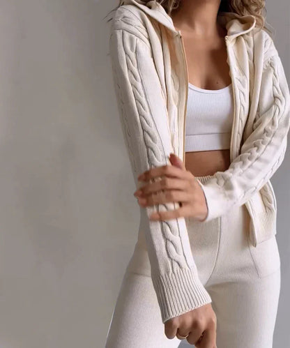 Ensemble Neptune 2 Pièces Avec Cardigan & Pull Décontractés