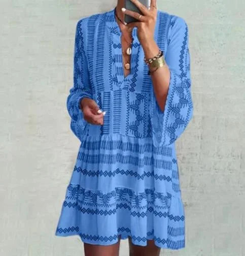 Robe ample avec coutures à neuf points sur les manches