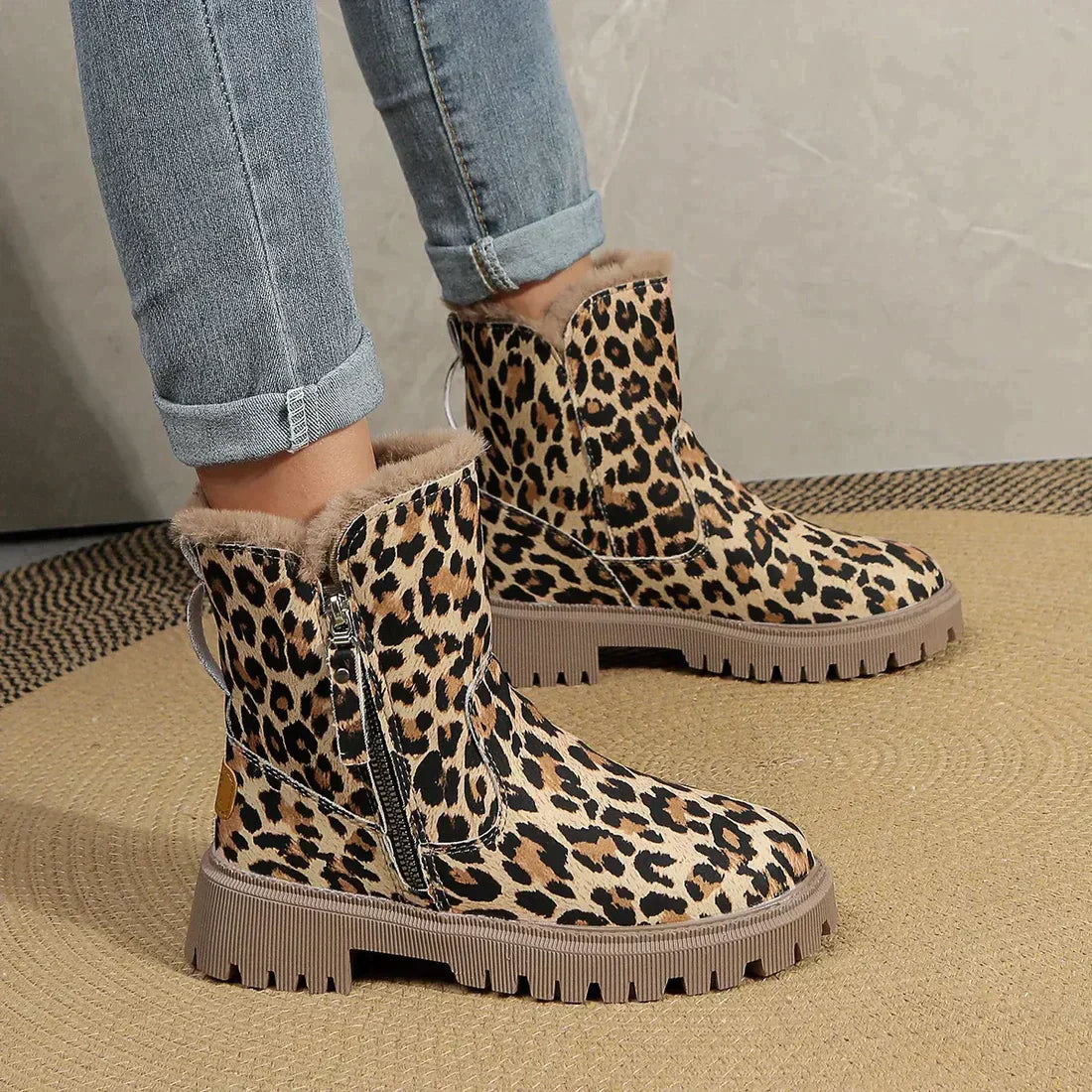 Bottes chevilles à imprimé léopard chic pour tenues tendance