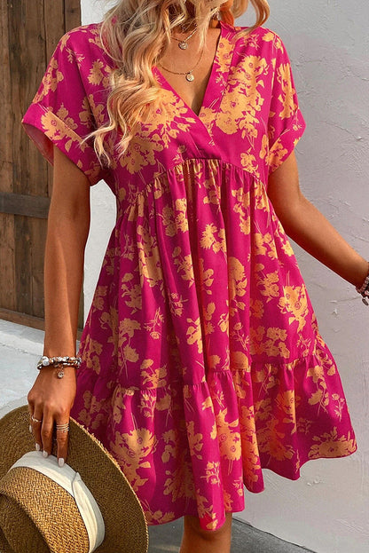 Pauline Laurent® | Robe à imprimé floral à manches courtes pour femmes