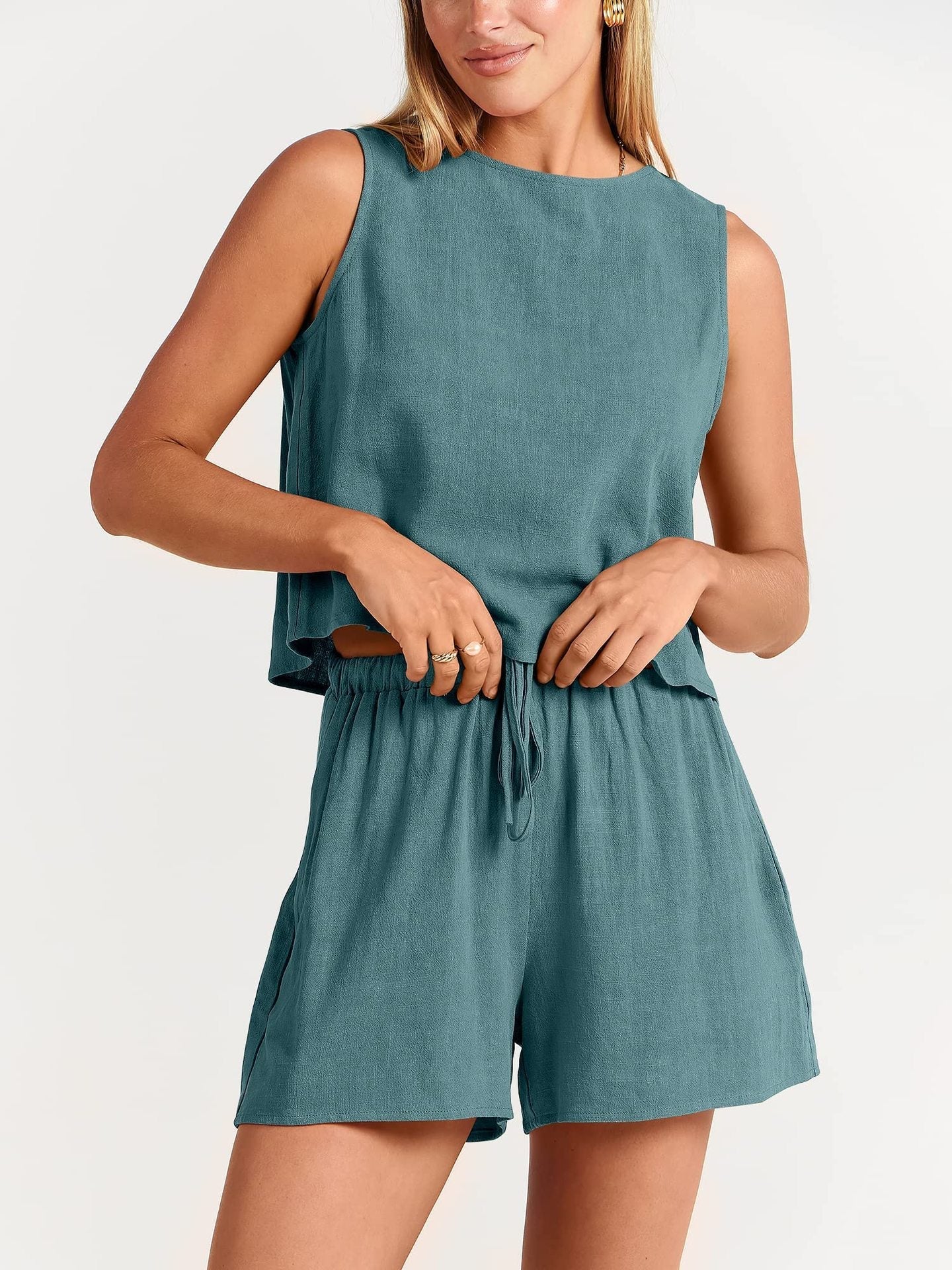 Ensemble Sans Manches À Haut Court Et Short Femmes