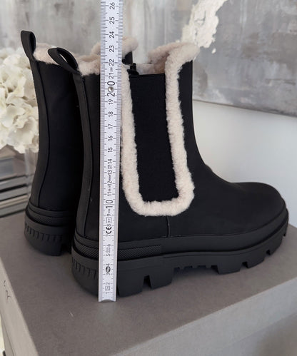 Bottes chelsea en cuir noir chic