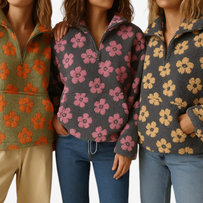 Emmanuelle™ Pull Polaire Fleuri