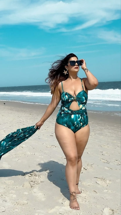 Ensemble Robe-Maillot Alice 2 Pièces (Vert Émeraude)