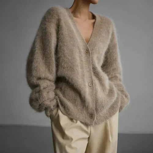 Confortable cardigan pour femmes avec une coupe décontractée et un décolleté en V