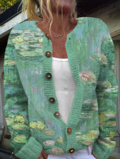 Cardigan élégant à imprimé floral