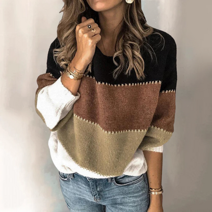 Pull en maille rayé classique et confortable