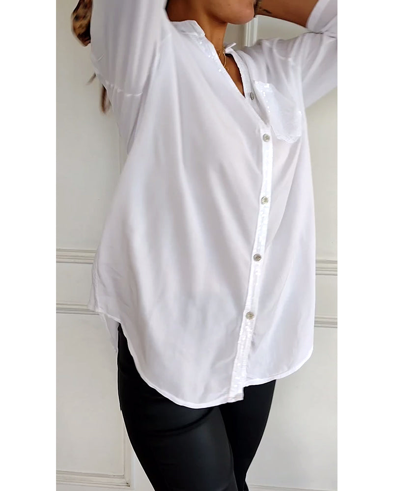 Chemise Décontracté En Paillettes