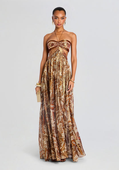 Robe de soirée élégante sans manches pour femme