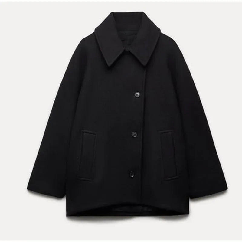 Veste à col rabattu oversize avec poches latérales