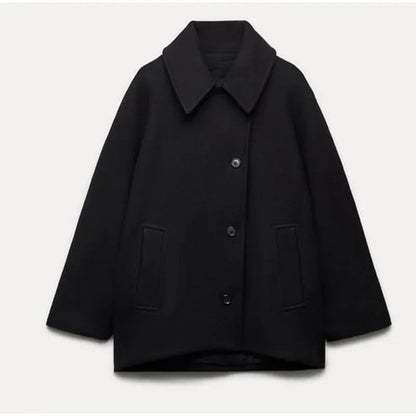 Veste à col rabattu oversize avec poches latérales