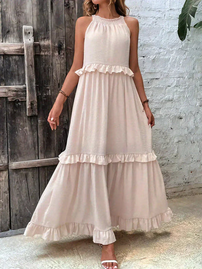 Sarah | Robe Maxi Halter à Volants (Stock Limité)