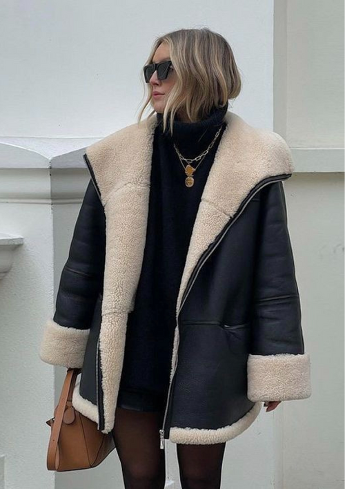 Manteau d'hiver douillet en fausse fourrure