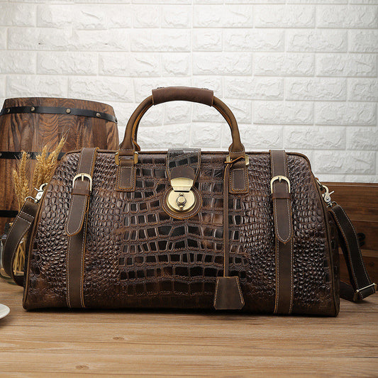 Sac de voyage imitation peau de crocodile