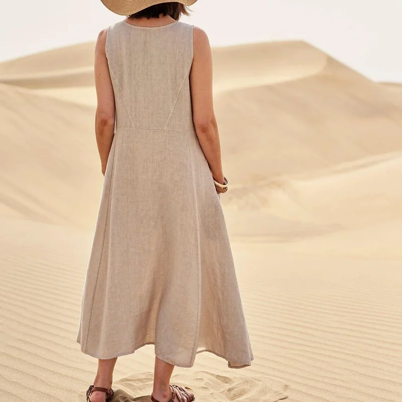 Naysi™ | Robe Élégante en Lin et Coton