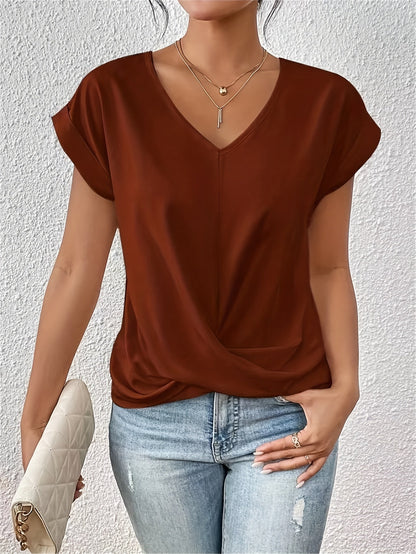 CLEO™ | T-shirt décontracté avec décolleté en cœur