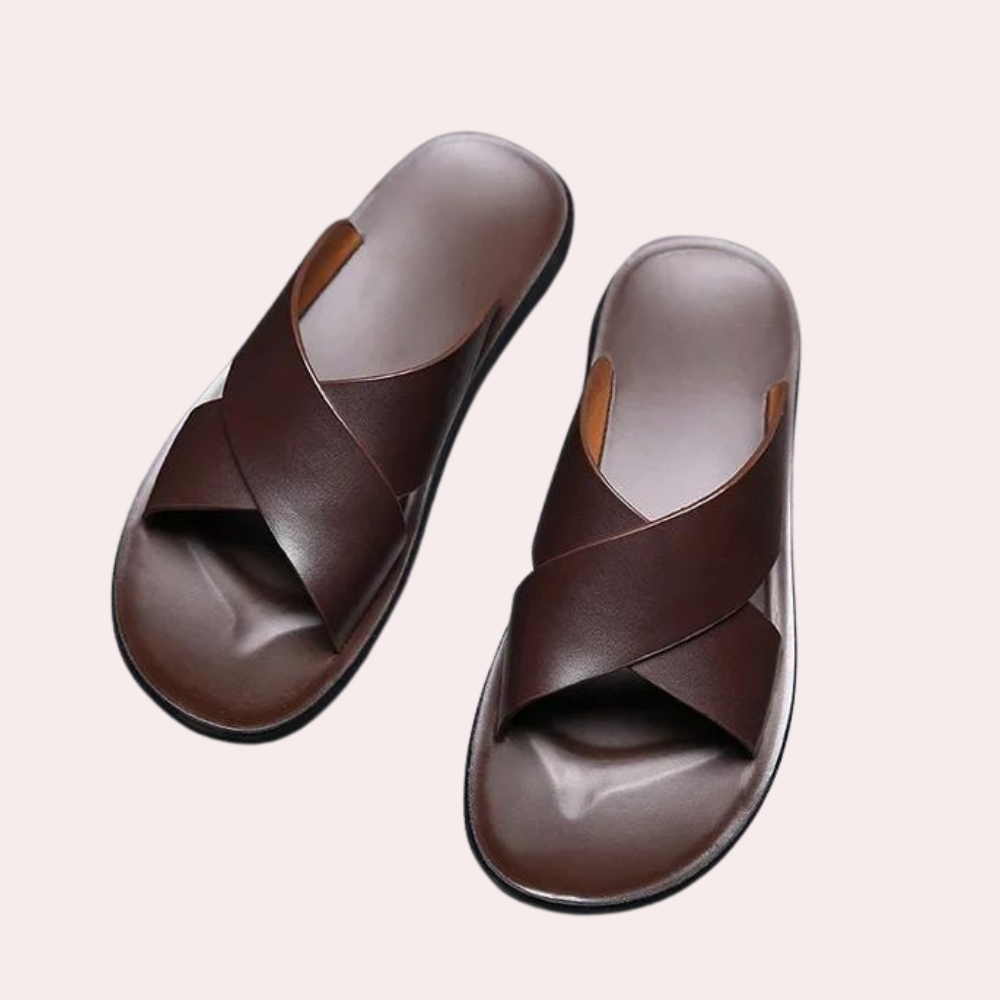 Sandales Cuir Croisées Élégantes pour Homme