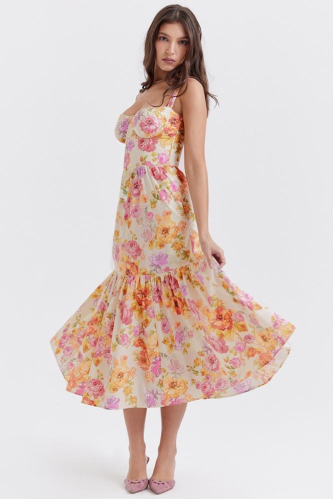 Pauline Laurent® | Robe midi évasée imprimée