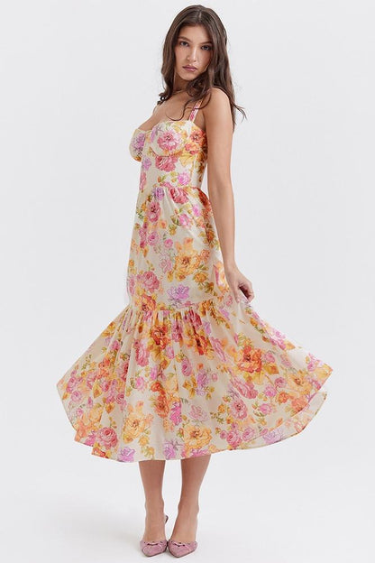 Pauline Laurent® | Robe midi évasée imprimée