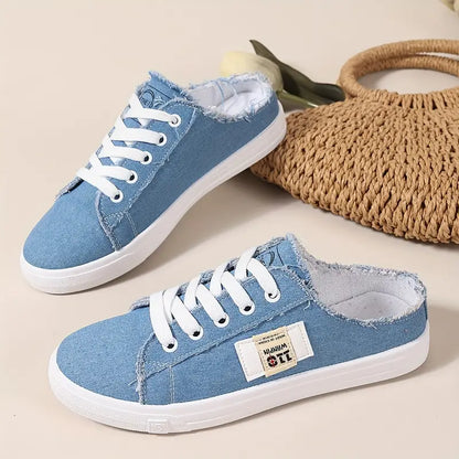 Cyrelia™ - Chaussures en toile lacées plates tendance et confortables qui vont avec tout