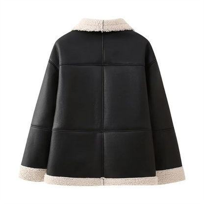 Manteau d'hiver douillet en fausse fourrure