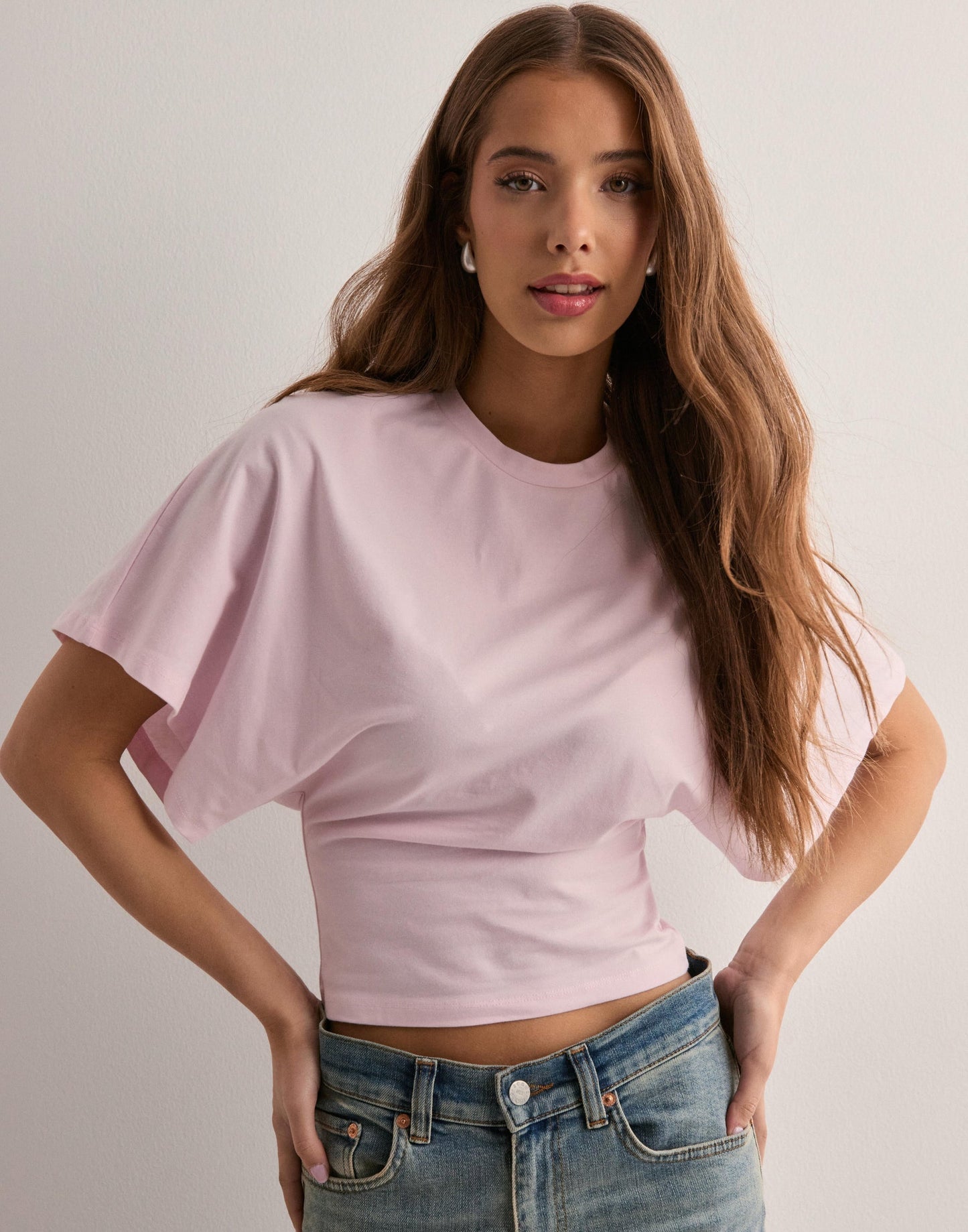 T-shirt ample en coton à manches larges détendues