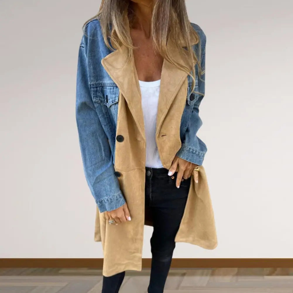 Manteau d'hiver mi-long double boutonnage chic pour femmes