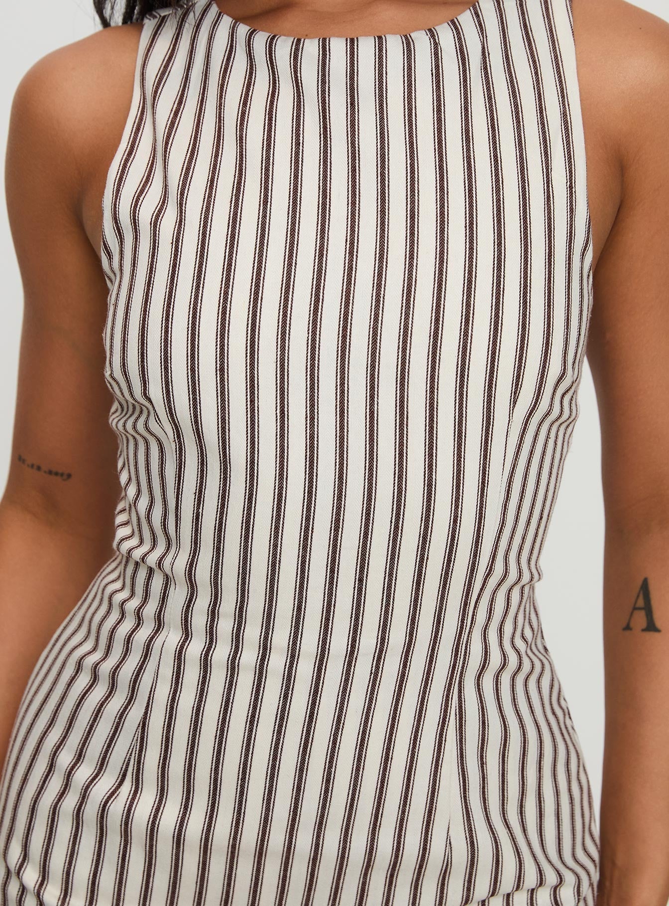Robe mini décontractée à rayures pour femme tenue d'été