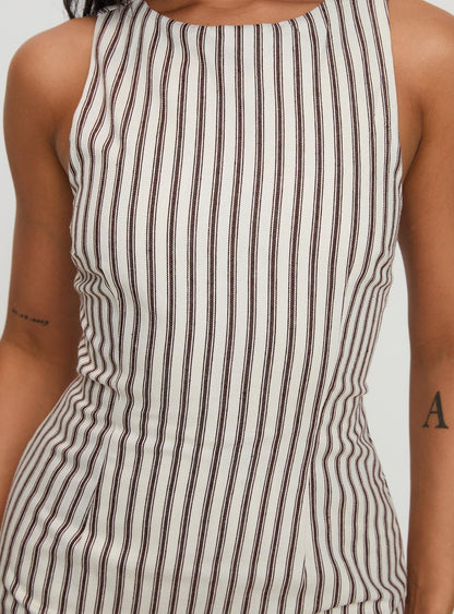 Robe mini décontractée à rayures pour femme tenue d'été